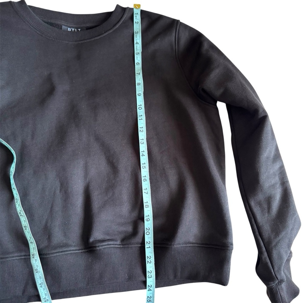 BYLT Women’s Jade Fleece Classic Crew Sweatshirt Black Size XL - Picture 5 of 11